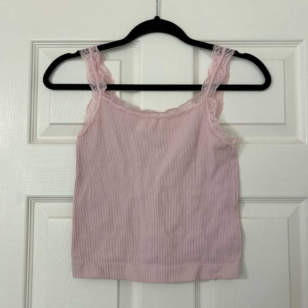 Charlotte Russe Light Pink Lace Tank